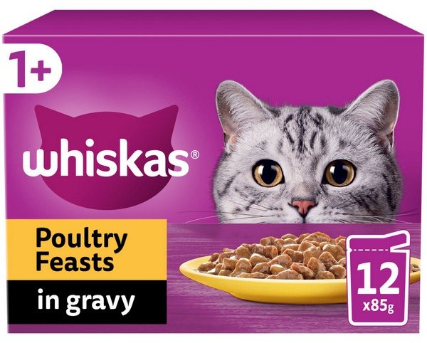 Whiskas Whiskas 1+ Poultry Feasts In Gravy 12 x 85g