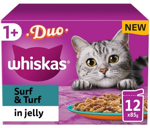 Whiskas Whiskas 1+ Duo Surf & Turf In Jelly 12 x 85g