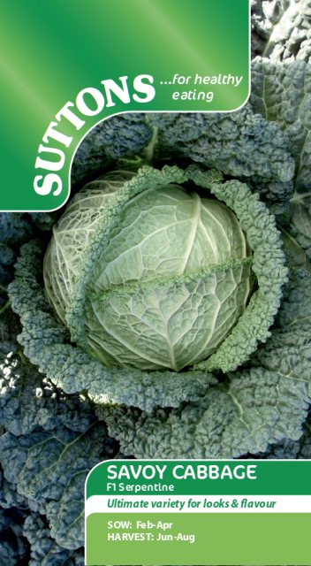 SUTTONS Suttons Savoy Cabbage F1 Serpentine Seeds