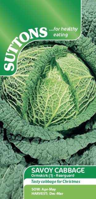 SUTTONS Suttons Savoy Cabbage Ormskirk 1 Rearguard Seeds