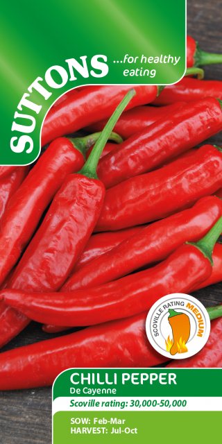 SUTTONS Suttons Chilli Pepper De Cayenne Seeds