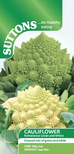 SUTTONS Suttons Cauliflower Romanesco White & Green Seeds
