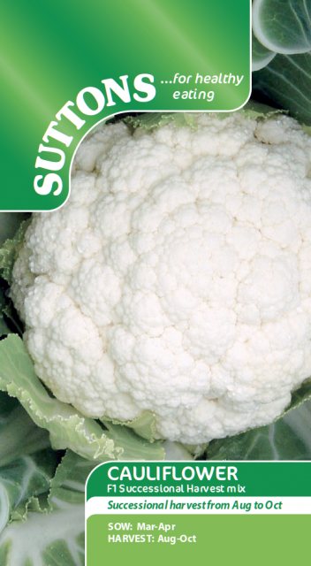 SUTTONS Suttons Cauliflower Successional Harvest Mix F1 Seeds