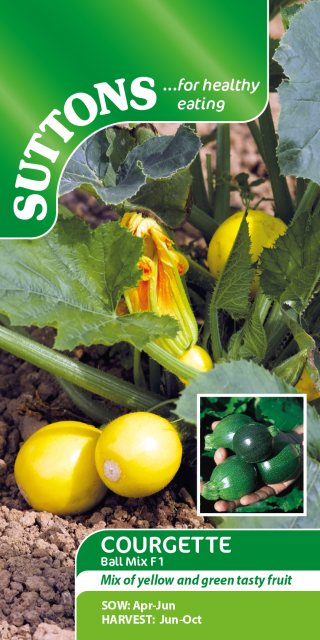 SUTTONS Suttons Two Ball Courgette Mix F1 Seeds