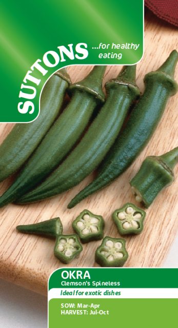 SUTTONS Suttons Okra Clemsons Spineless Seeds