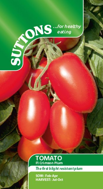 SUTTONS Tomato Crimson Plumb F1 Seeds