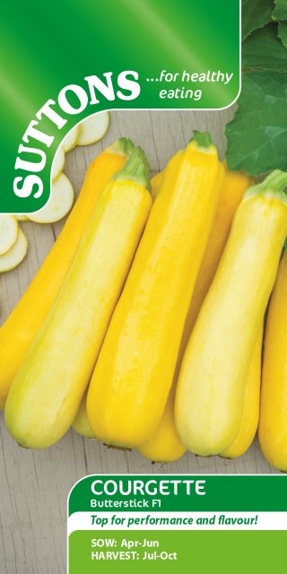 SUTTONS Suttons Cucurbita Pepo Butterstick Courgette F1 Seeds