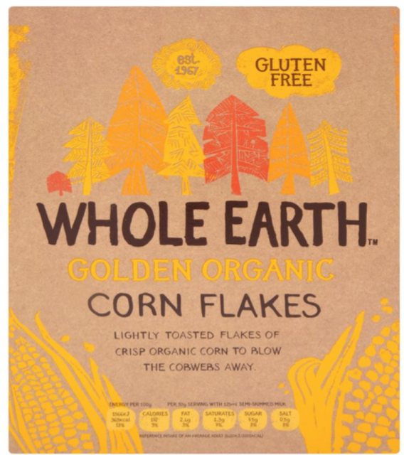 WHOLEART Whole Earth Golden Organic Cornflakes 375g