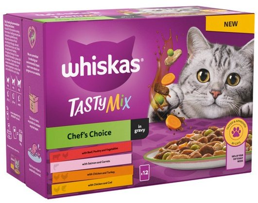 Whiskas Whiskas 1+ Tasty Mix Chefs Choice In Gravy 12 x 85g