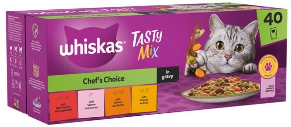 Whiskas Whiskas 1+ Tasty Mix Chef Choice In Gravy 40 x 85g