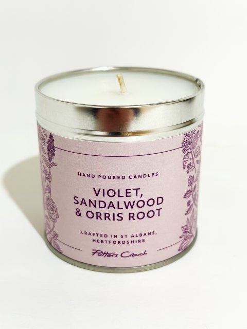 Potters Crouch Violet, Sandalwood & Orris Root Scented Candle Tin