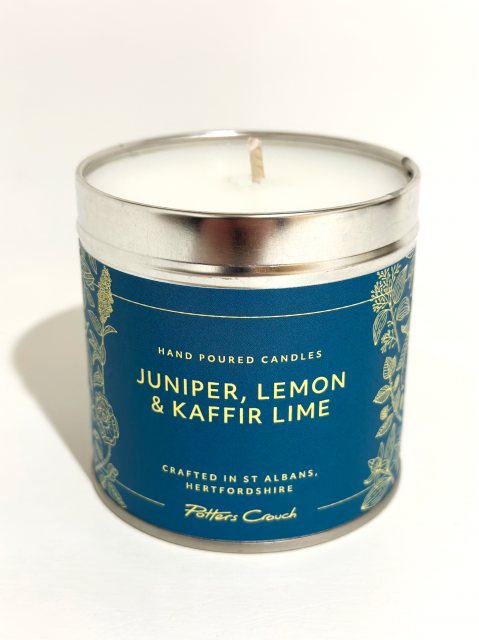 Potters Crouch Juniper, Lemon & Kaffir Lime Scented Candle Tin