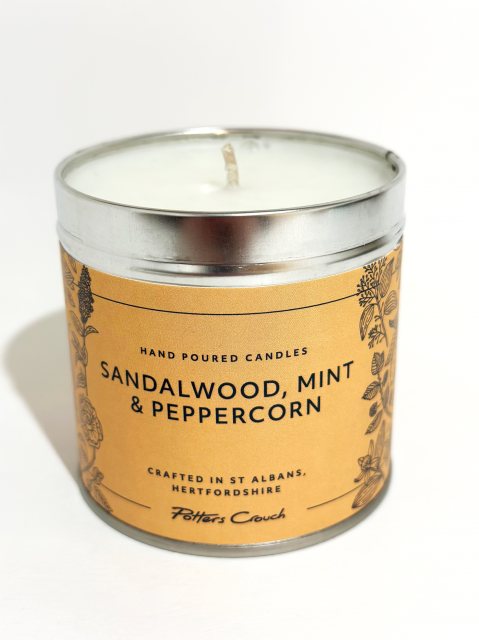 Potters Crouch Sandalwood, Mint & Peppercorn Scented Candle Tin