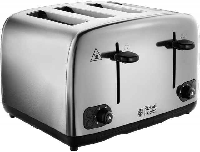 R/HOBBS Russell Hobbs 4 Slice Toaster Brushed & Polished Stainless Steel