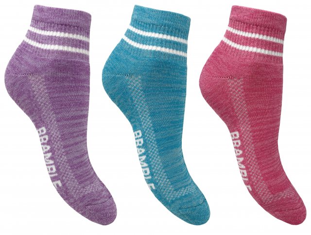 Bramble Bramble Ladies Size 4-7 Trail Socks 3 Pack