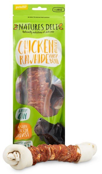 NATUREDE Natures Deli Chicken Wrapped Rawhide Knot Bone 150g