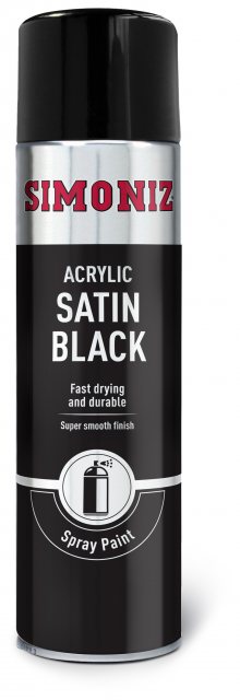 Simoniz Acrylic Spray Paint 500ml Satin Black - Paint - Mole Avon