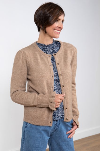 Lily & Me Lily & Me Darcy Plain Cardigan Taupe