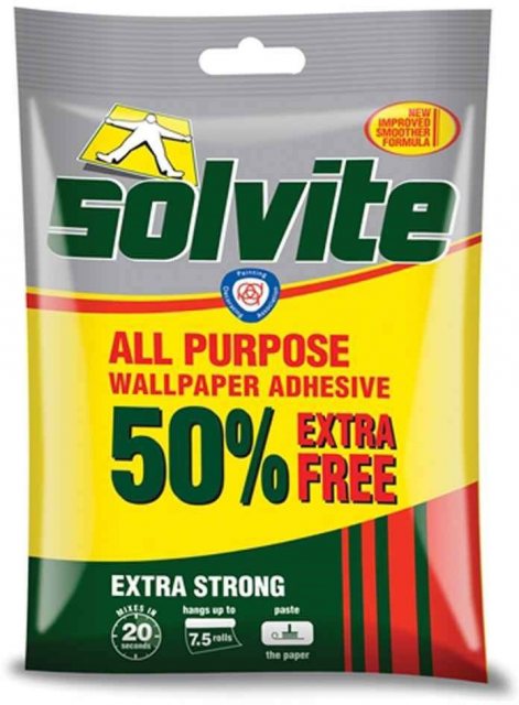 Solvite Wallpaper Adhesive +50% Extra Free