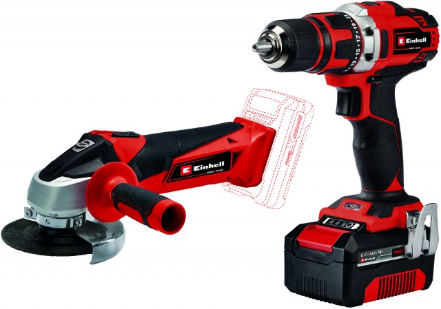 Einhell Einhell PXC 18V Combi/Angle Driver Kit (Combi Drill + Angle Grinder)