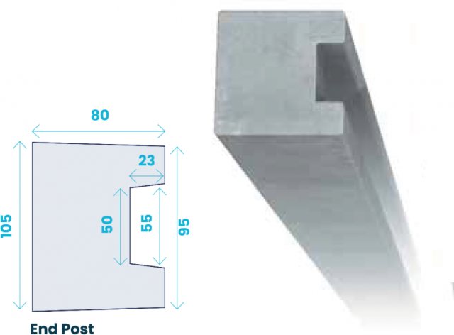 Concrete Slotted End Post 2400mm