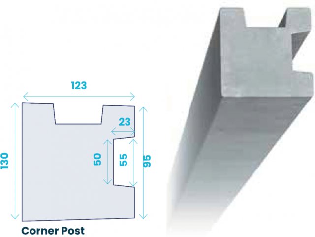 Concrete Slotted Corner Post 2400mm