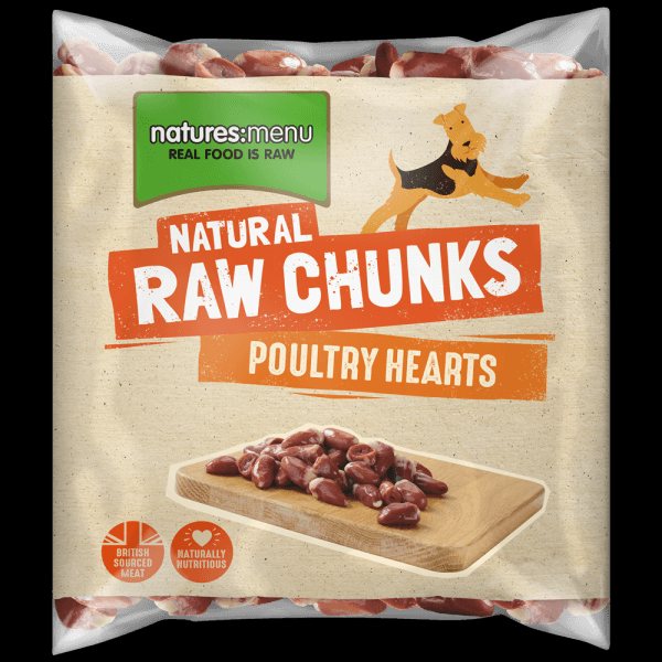 Natures Menu Raw Poultry Hearts 1kg