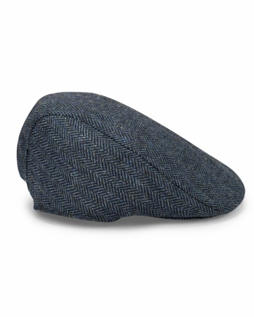 Hoggs Of Fife Hoggs Herringbone Tweed Cap Navy