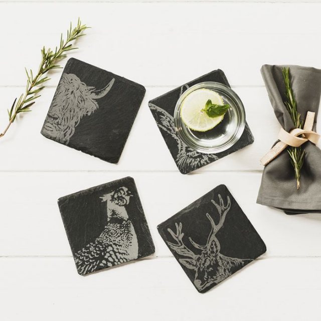 Country Animals Slate Coasters 4 Pack