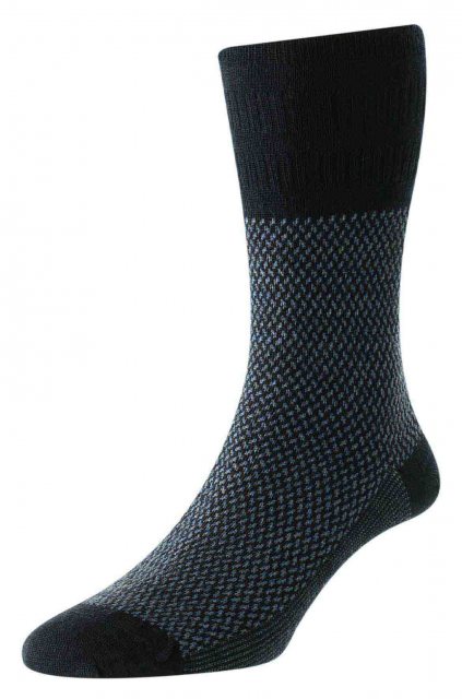 HJ Hall Jacquard Softop Sock Navy 6-11