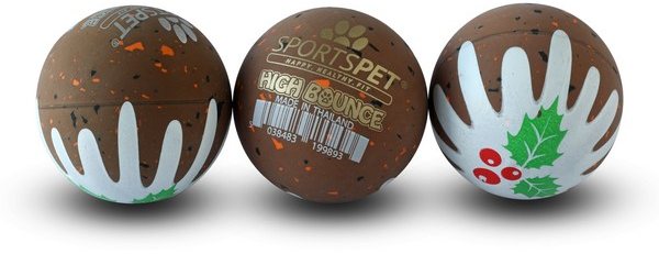 SPORTSPE Sportspet Christmas Pudding High Bounce 3 Pack