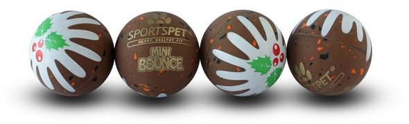 SPORTSPE Sportspet Christmas Pudding Mini Bounce 4 Pack