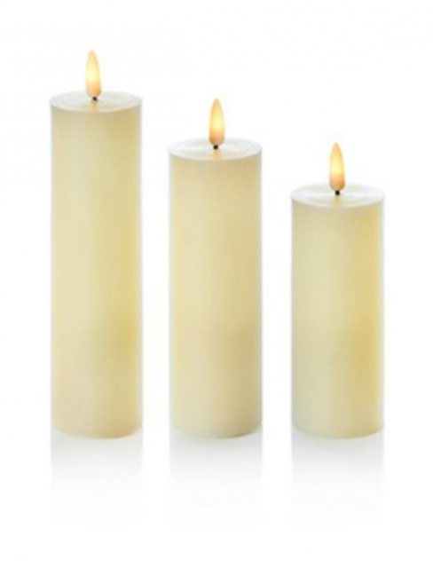 Premier Flickabright Pillar Candle 3 Pack