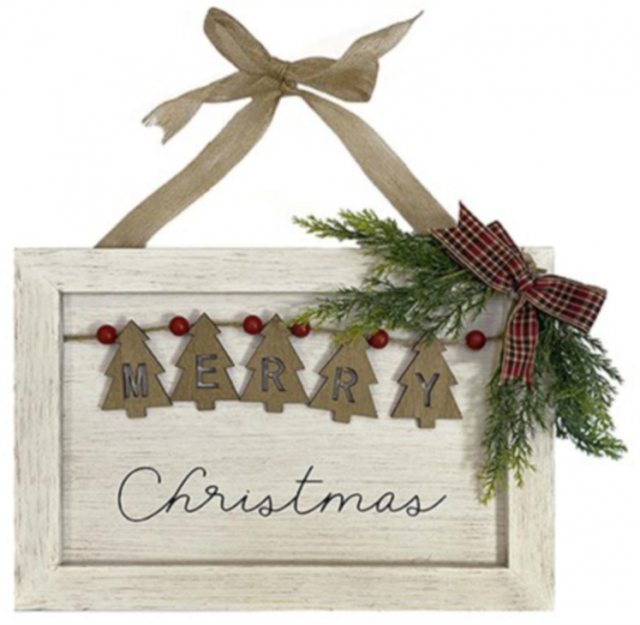 Merry Christmas Sign 36cm White Decorations Mole Avon