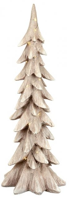 HEAVENSE Wooden Christmas Tree With Lights 65cm