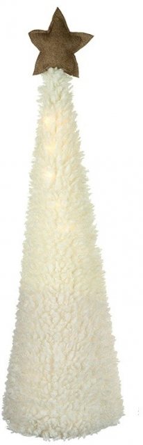 HEAVENSE Fur Light Up Cone With Gold Star