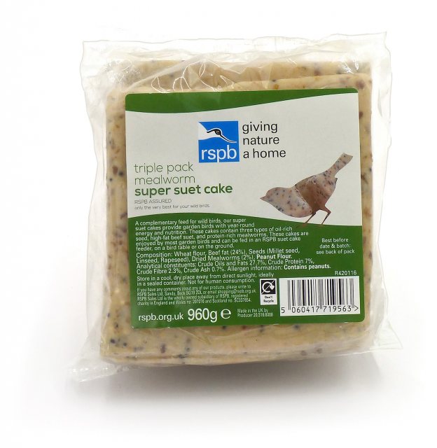 RSPB Super Suet Mealworm Cake 3 Pack Suets Mole Avon