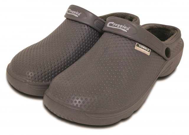 Town & Country Unisex Fleecy Eva Cloggies Charcoal Size 4