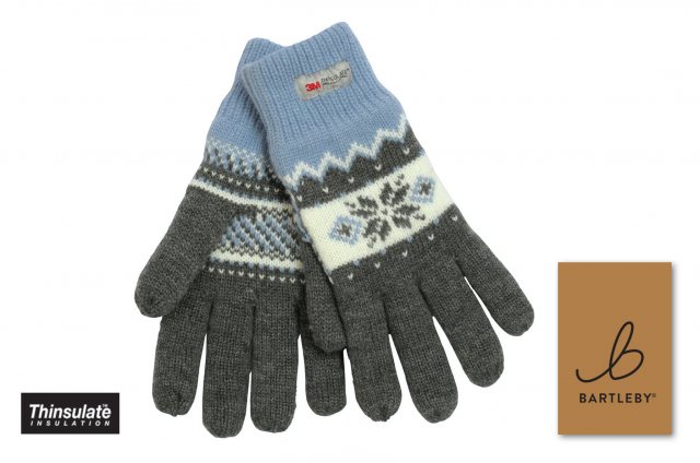 Bartleby Ladies Thinsulate Knitted Fairisle Gloves