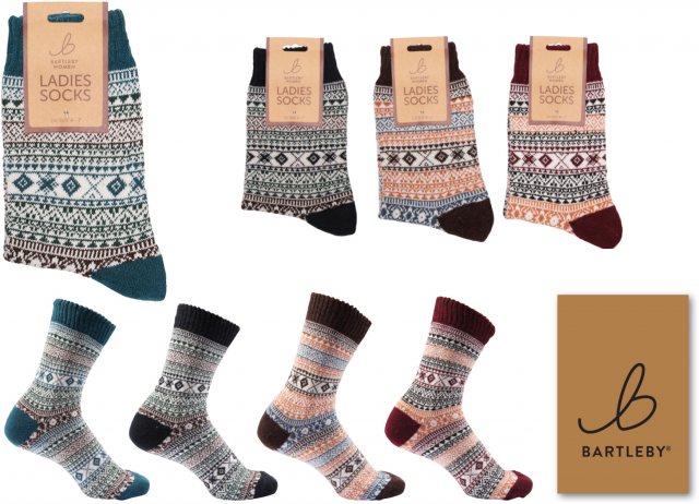 Bartleby Ladies Printed Socks Natural Assorted