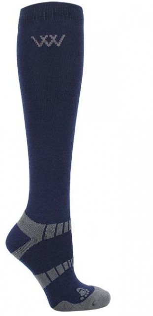 Woofwear Woof Wear Long Bamboo Waffle Riding Socks Navy 2 Pack