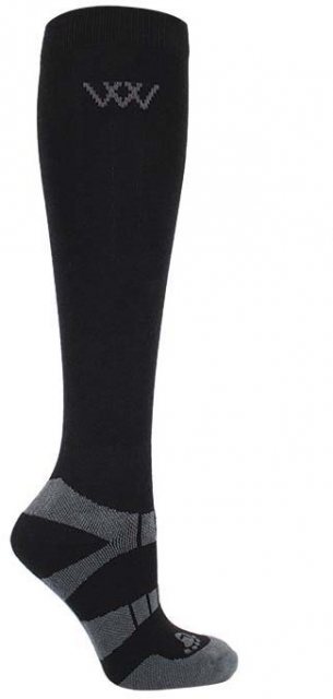 Woofwear Woof Wear Long Bamboo Waffle Riding Socks Black 2 Pack