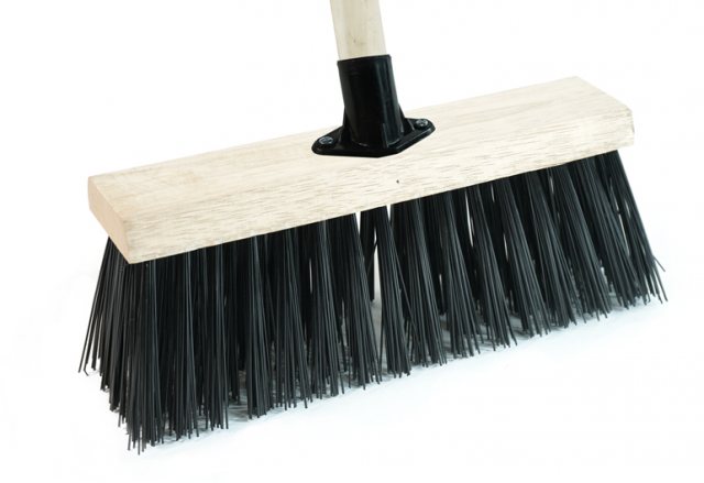 Brushware Brushware Black PVC Yard Brush With Plastic Socket & Handle 13"