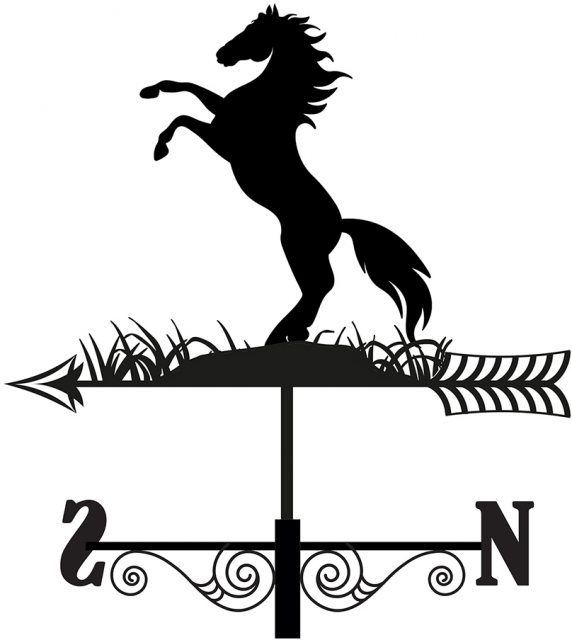 Primus Metal Rearing Horse Silhouette Weathervane