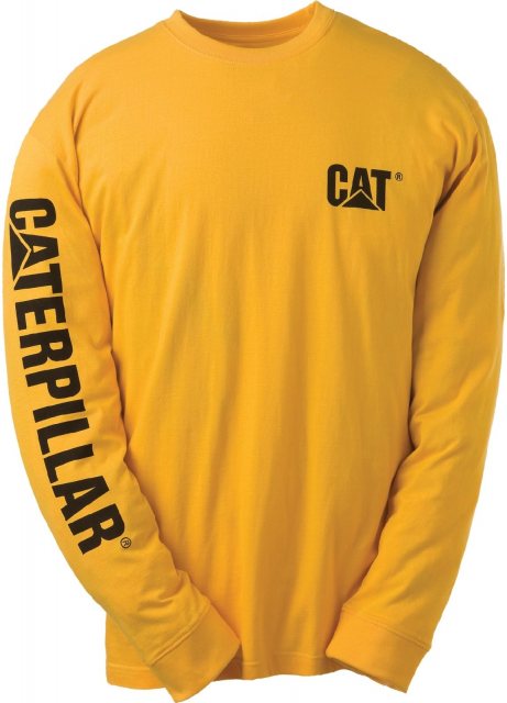 Caterpillar Cat Trademark Banner T-Shirt Yellow