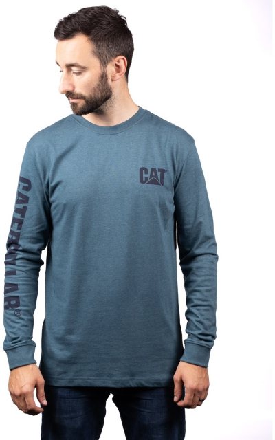 Caterpillar Cat Trademark Banner T-Shirt Teal