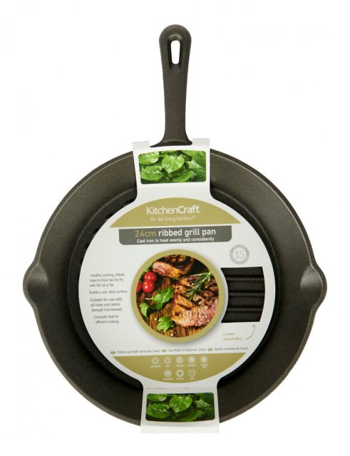 Cast iron ribbed skillet online