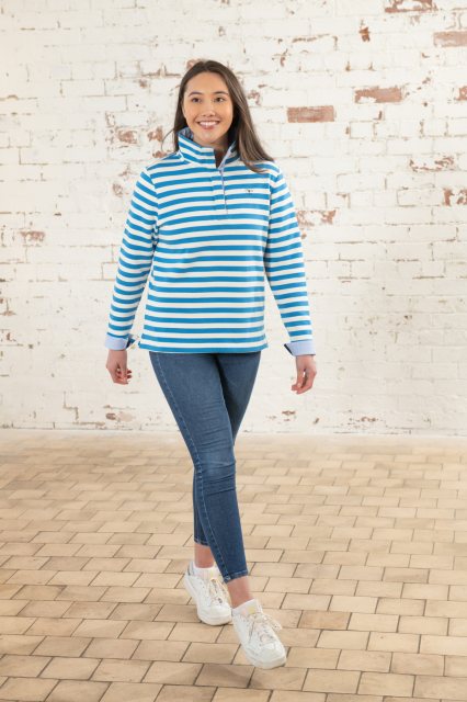 Lighthouse   Lighthouse Haven Sweatshirt Azure Blue Stripe