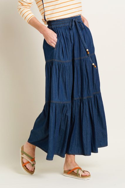 Brakeburn Brakeburn Maxi Skirt Denim Blue