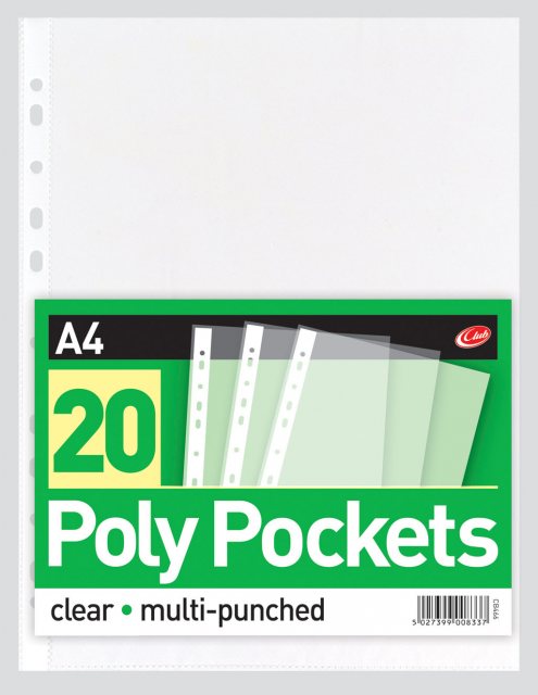 JADE A4 Poly Pockets 20 Pack